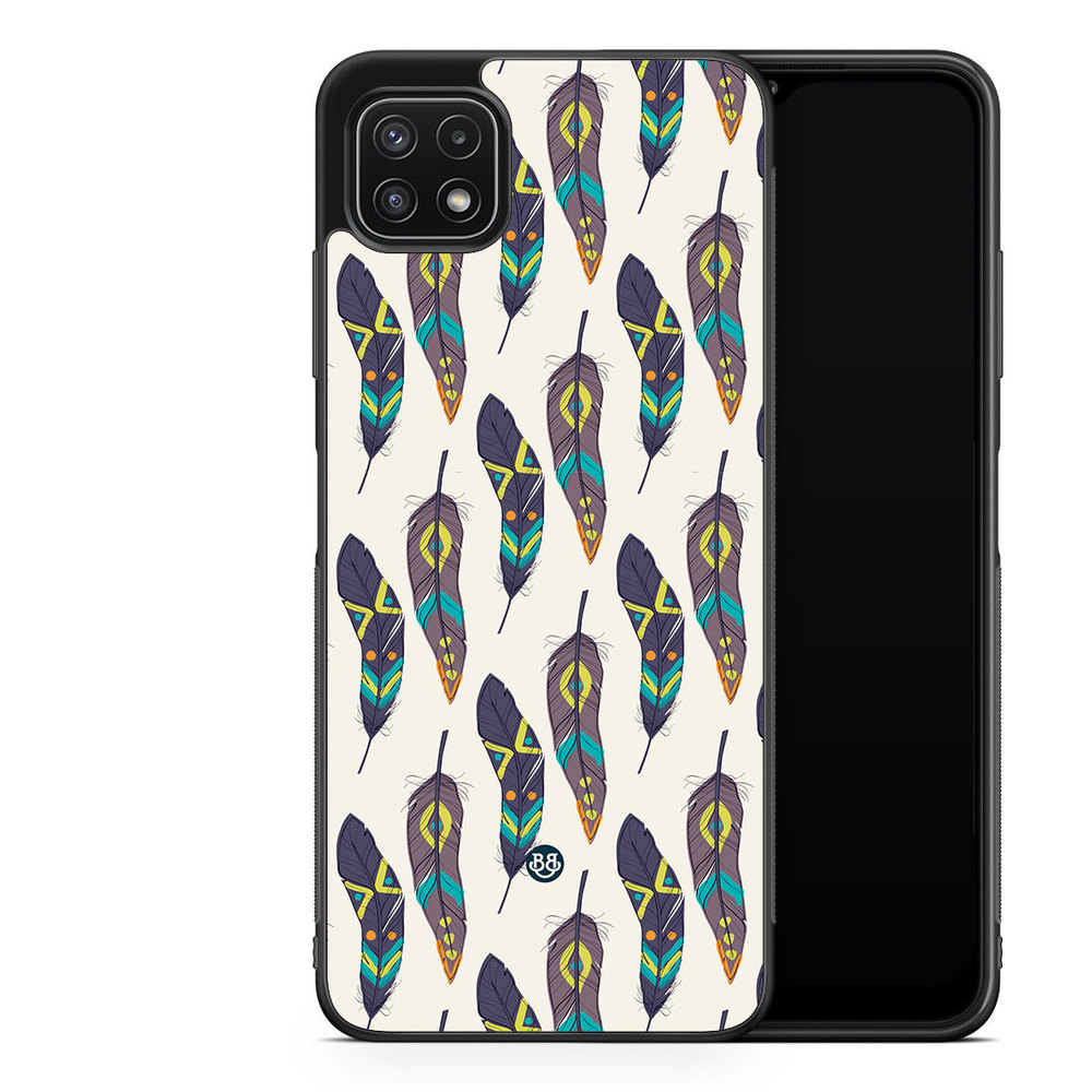 Samsung Galaxy A22 5G Case - Ethnic Feathers