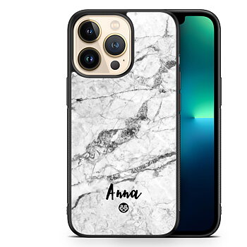 iPhone 13 Pro Custom Case - White Marble Name
