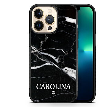 iPhone 13 Pro Custom Case - Black Marble Name