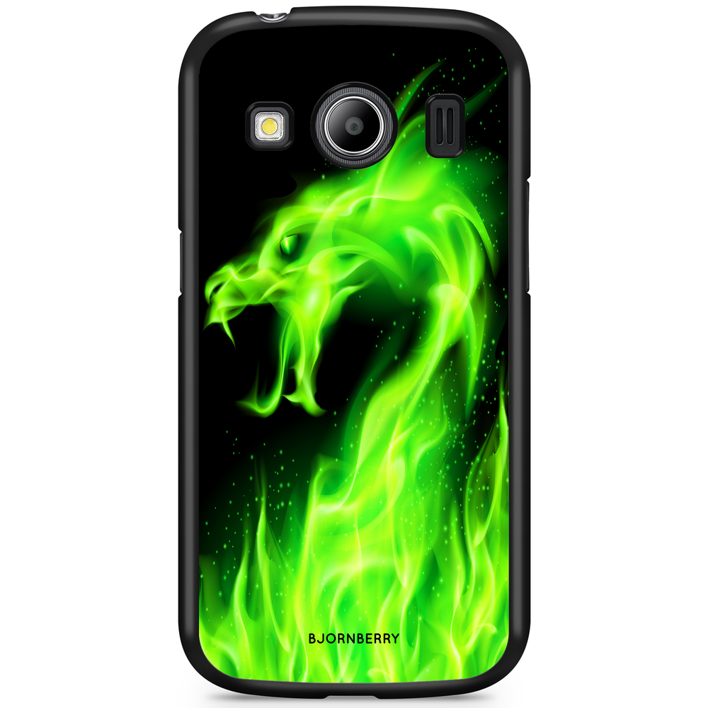 Samsung Galaxy Ace 4 Case - Green Flames Dragon