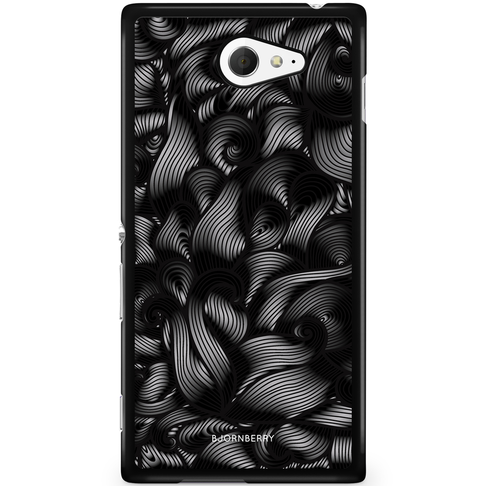 Sony Xperia M2 Aqua Case - Black Waves