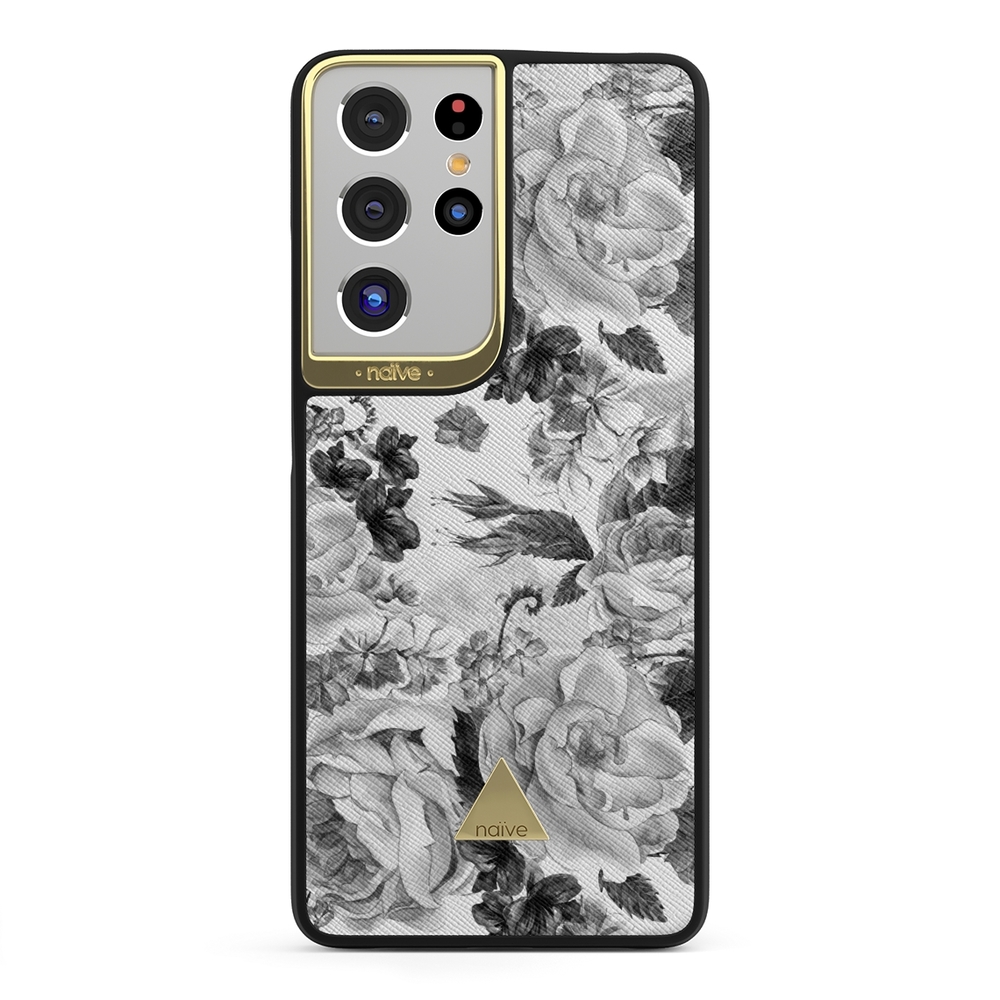 Naive Samsung Galaxy S21 Ultra Case - Grey Roses