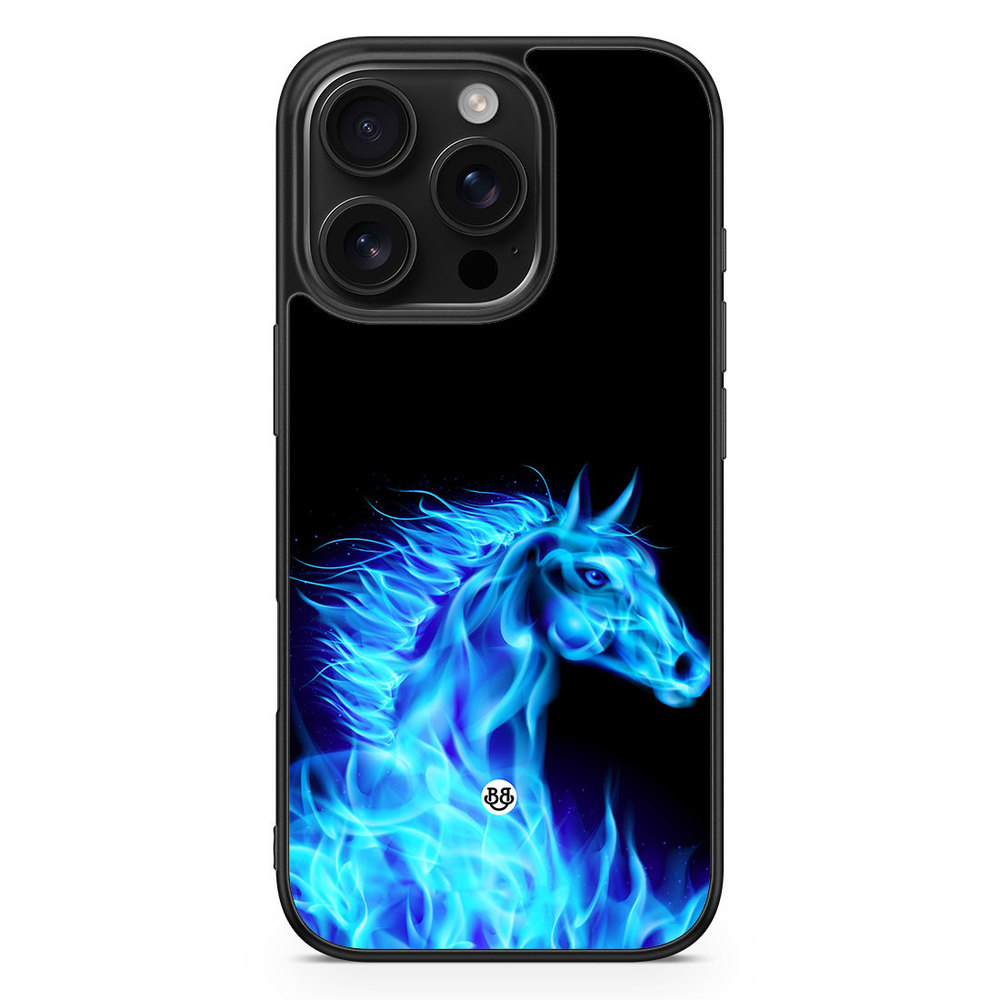 iPhone 16 Pro Case - Flames Horse Blue