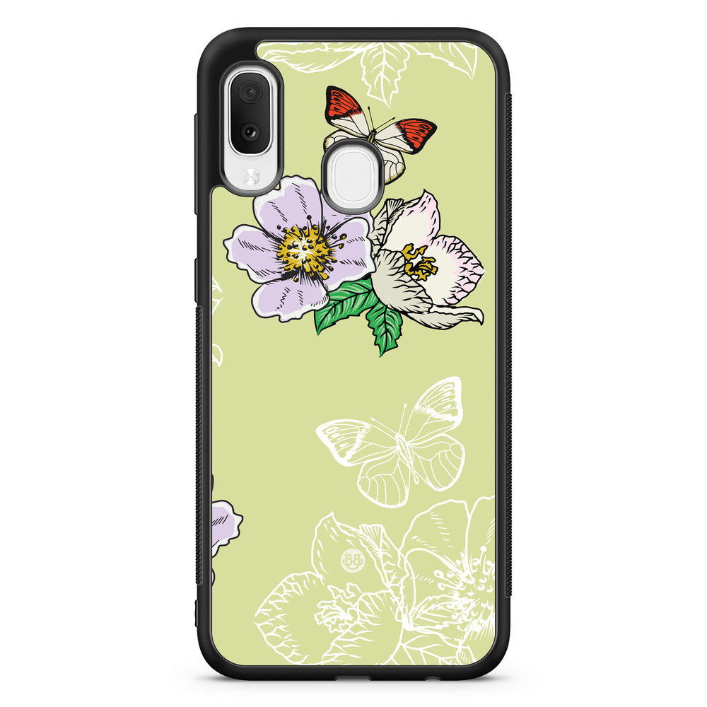 Samsung Galaxy A20e Case - Butterfly Flower