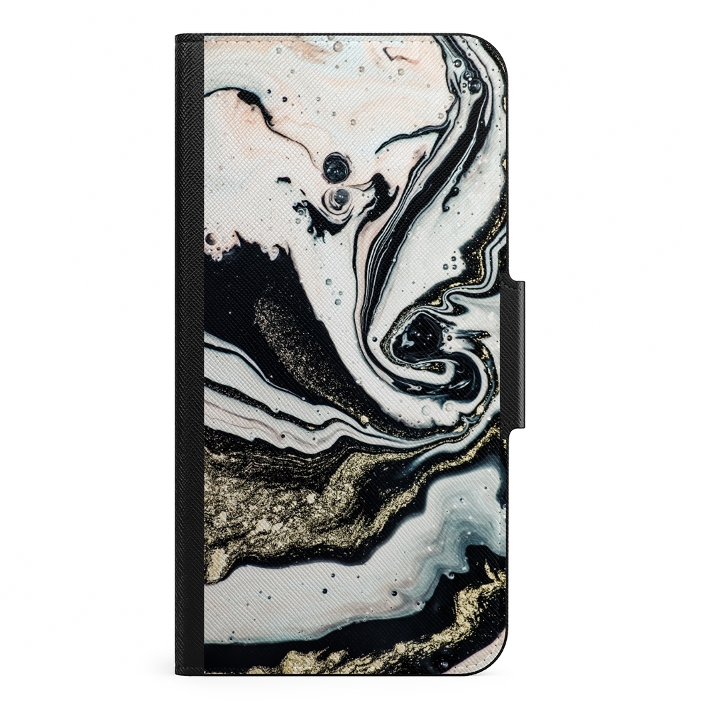 Naive iPhone 13 Pro Max Wallet Case- Golden Swirl