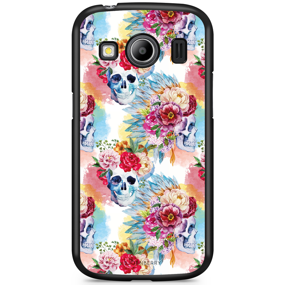 Samsung Galaxy Ace 4 Case - Skulls And Flowers