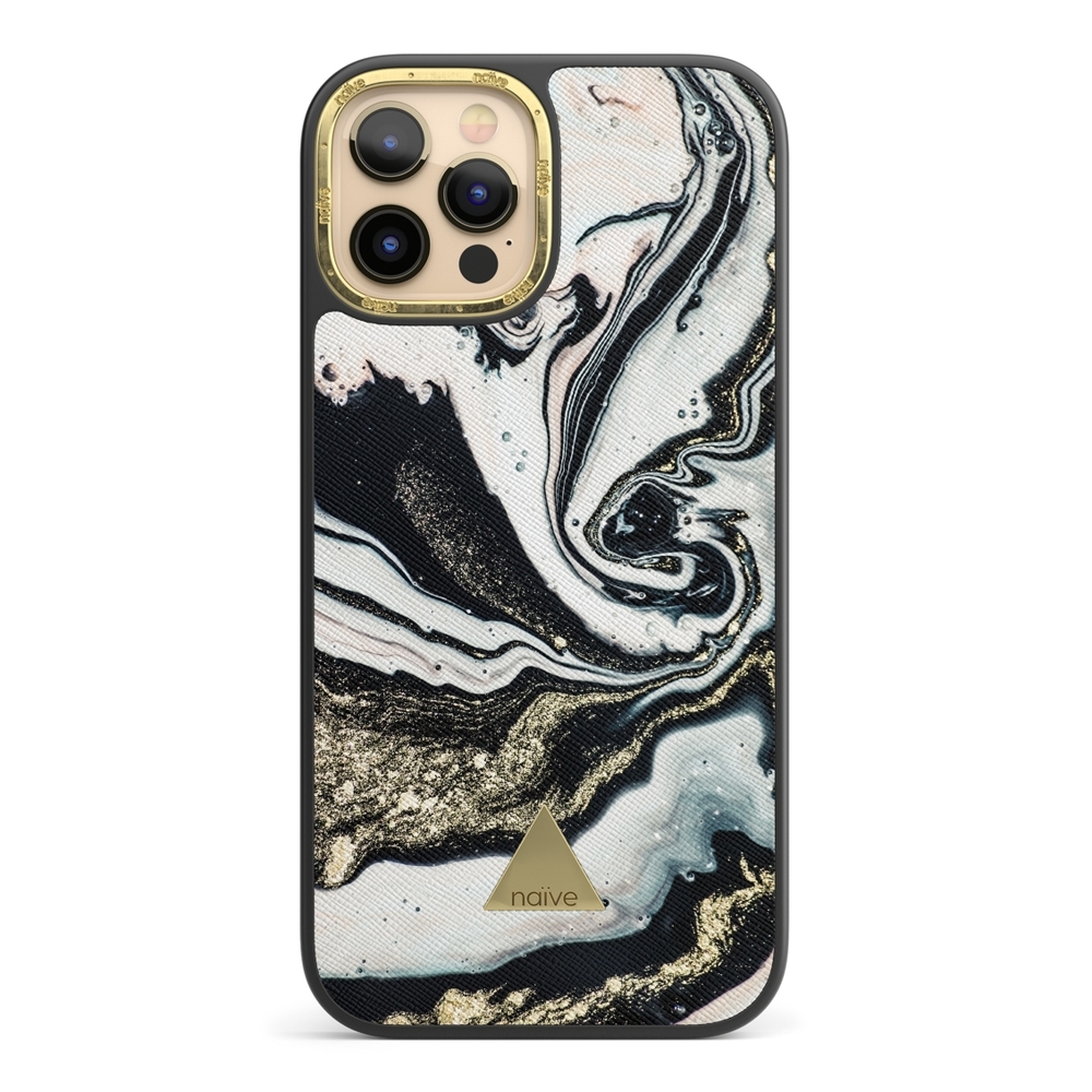 Naive iPhone 12 Pro Case - Golden Swirl