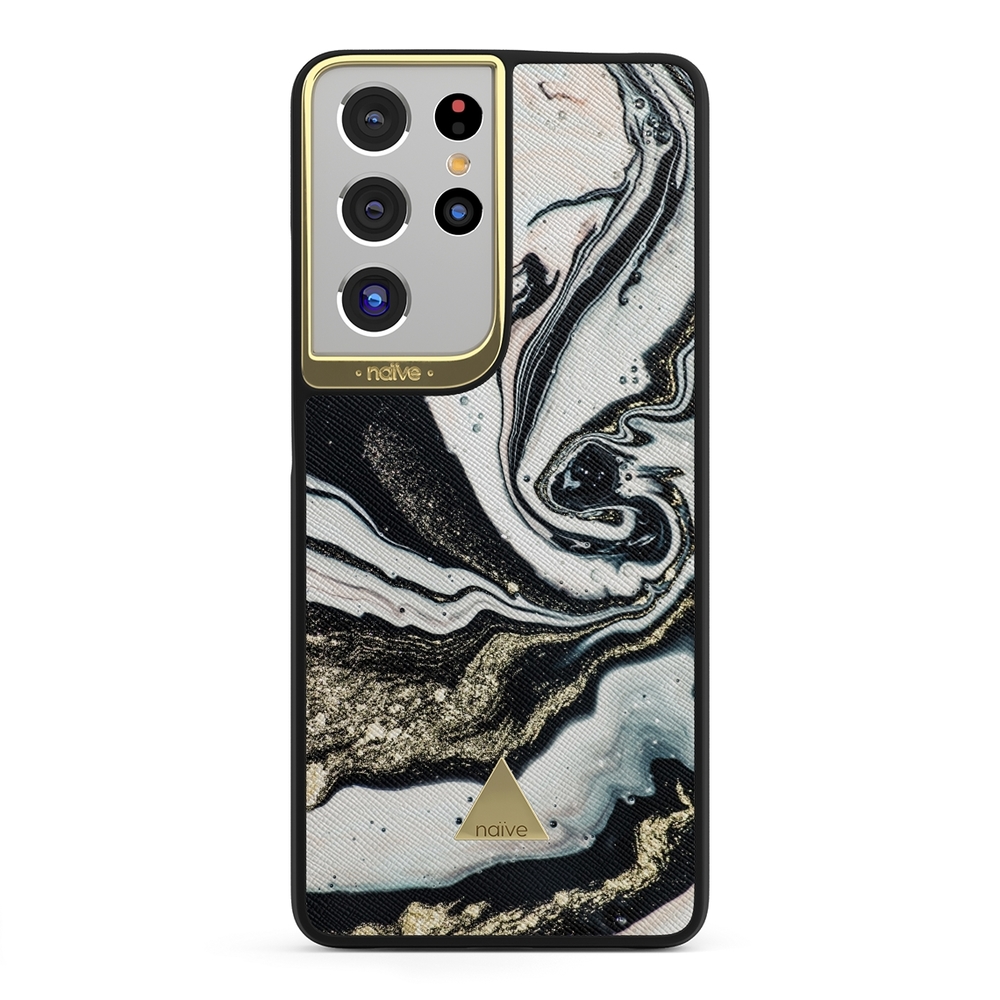 Naive Samsung Galaxy S21 Ultra Case - Golden Swirl
