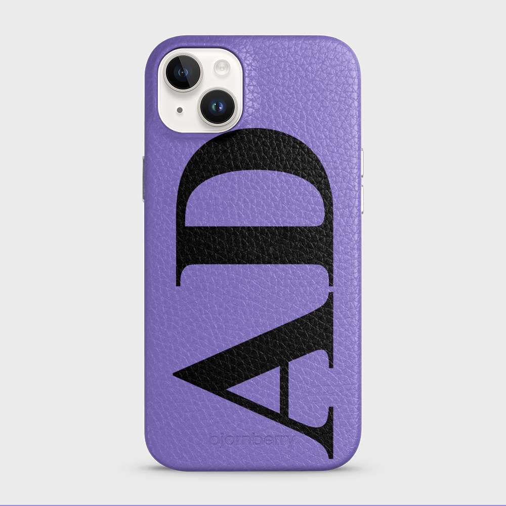 iPhone 15 Plus Personalised Leather Case - Large Initials - 20