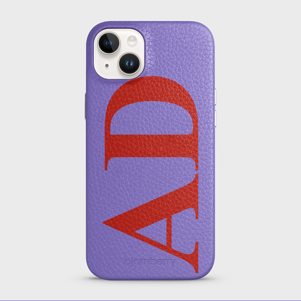iPhone 15 Plus Personalised Leather Case - Large Initials - 19