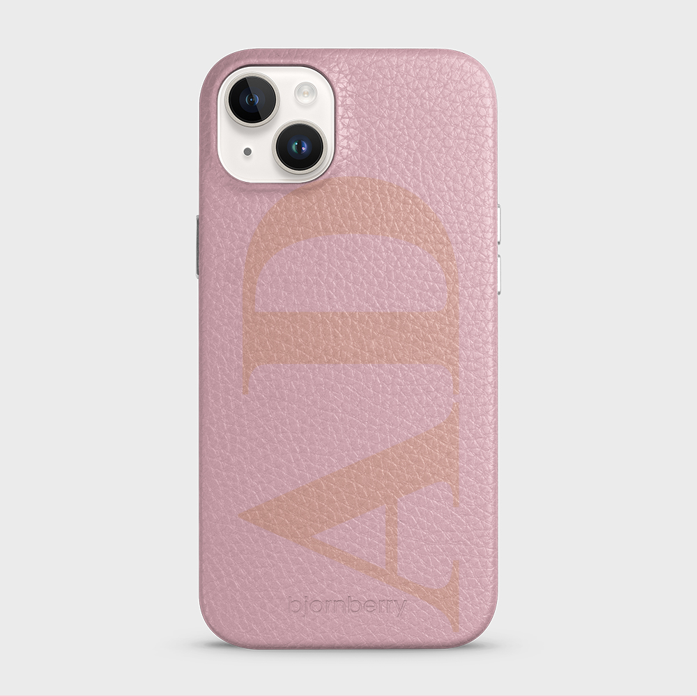 iPhone 15 Plus Personalised Leather Case - Large Initials - 11