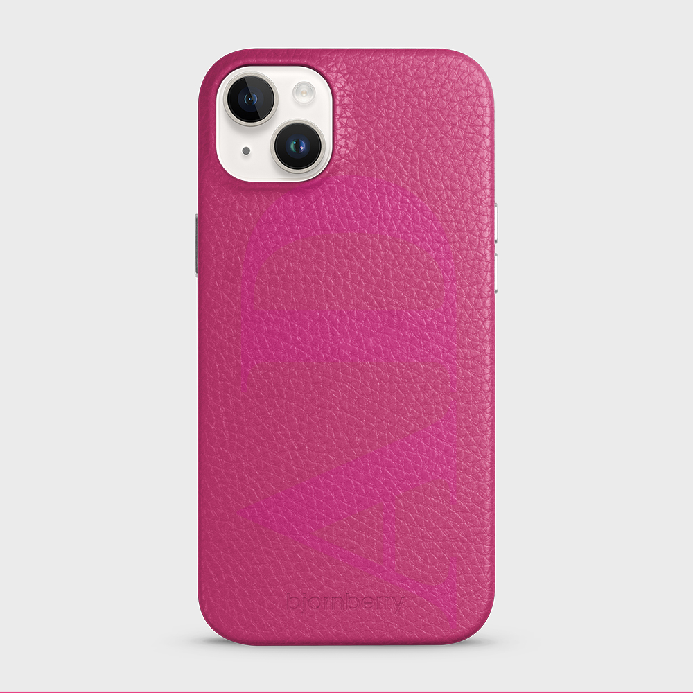 iPhone 15 Plus Personalised Leather Case - Large Initials - 31