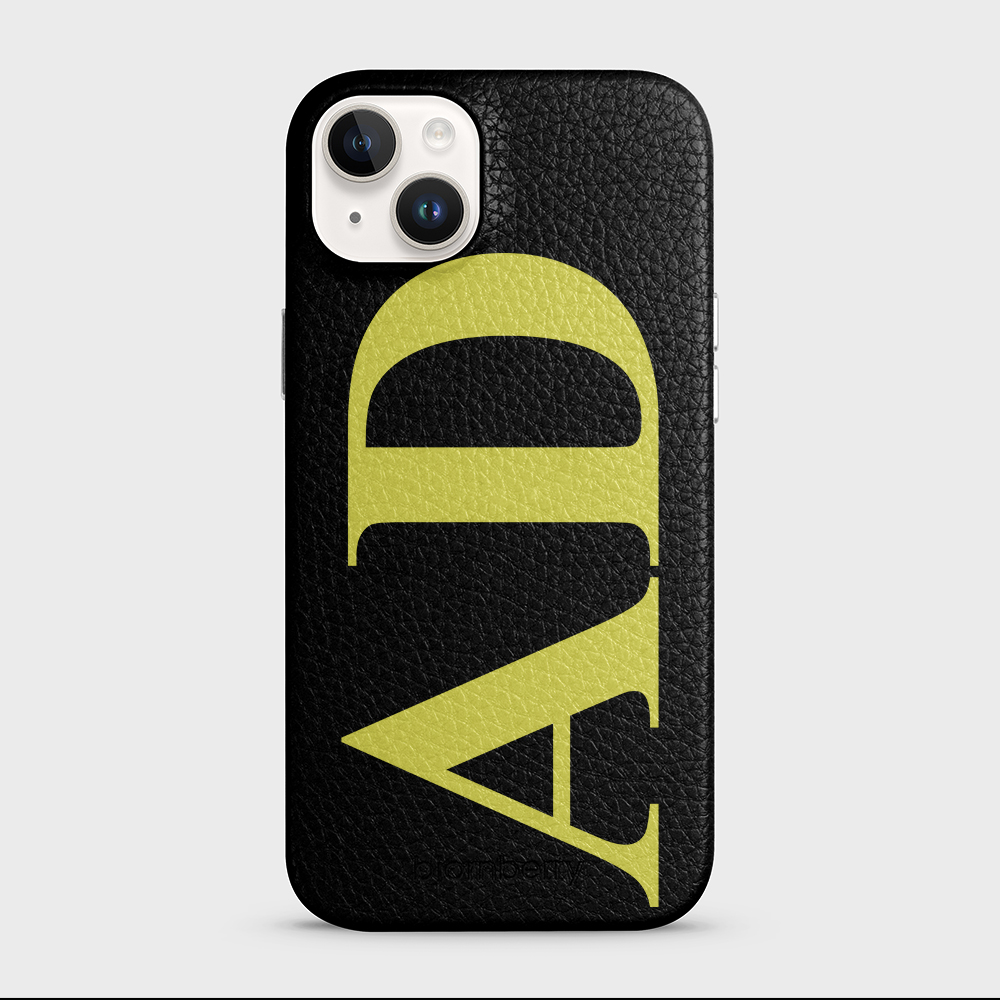 iPhone 15 Plus Personalised Leather Case - Large Initials - 8