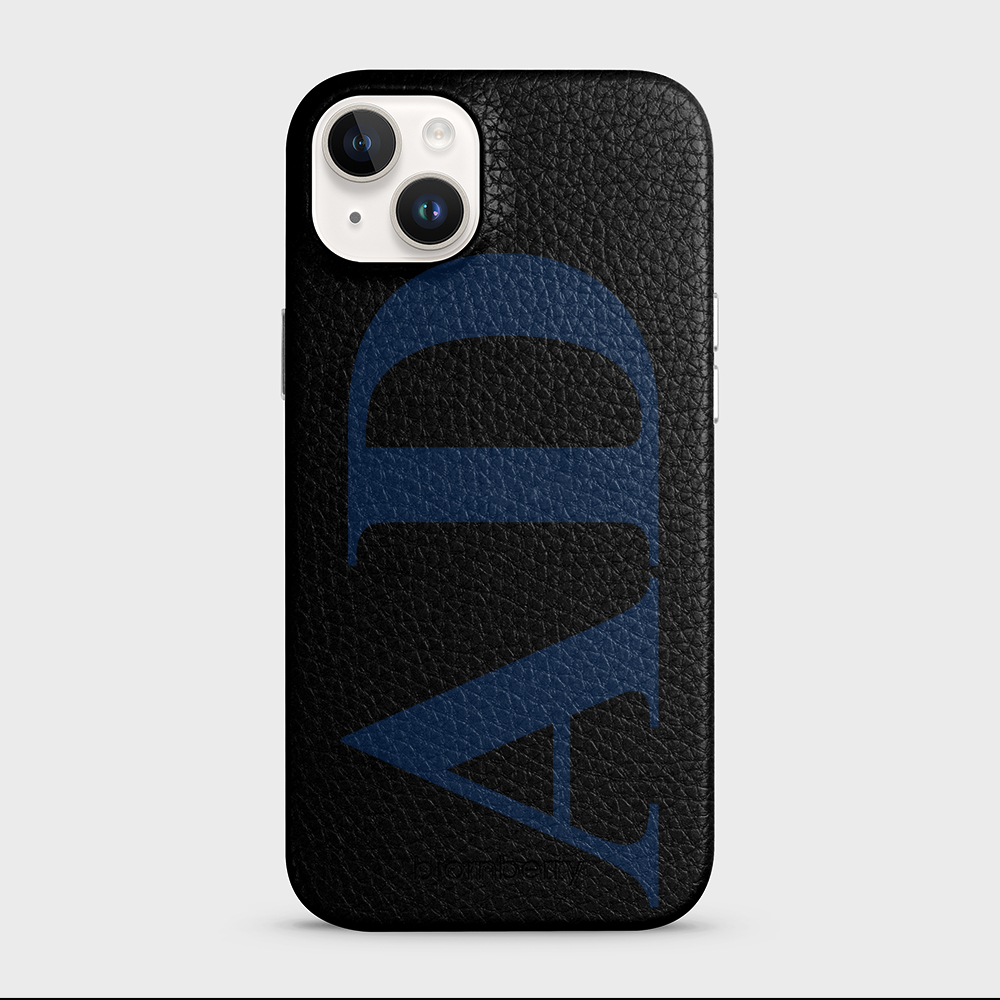 iPhone 15 Plus Personalised Leather Case - Large Initials - 3