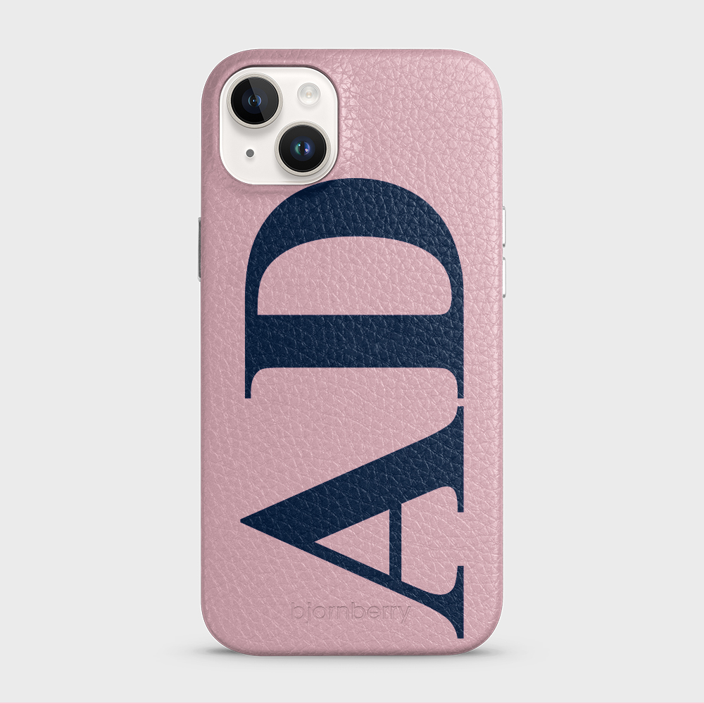 iPhone 15 Plus Personalised Leather Case - Large Initials - 9