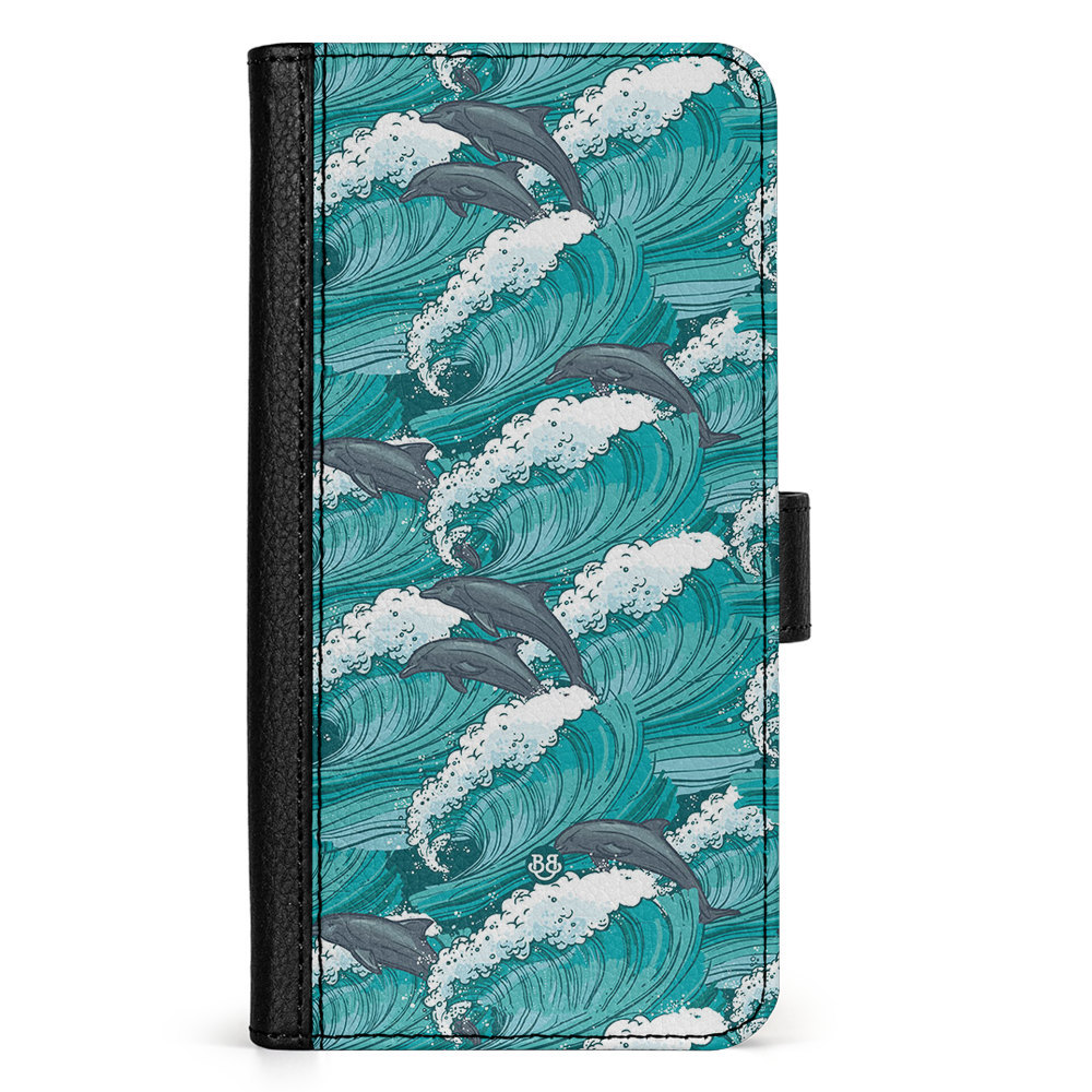 Nothing Phone (2) Wallet Case - Waves and Dolphins