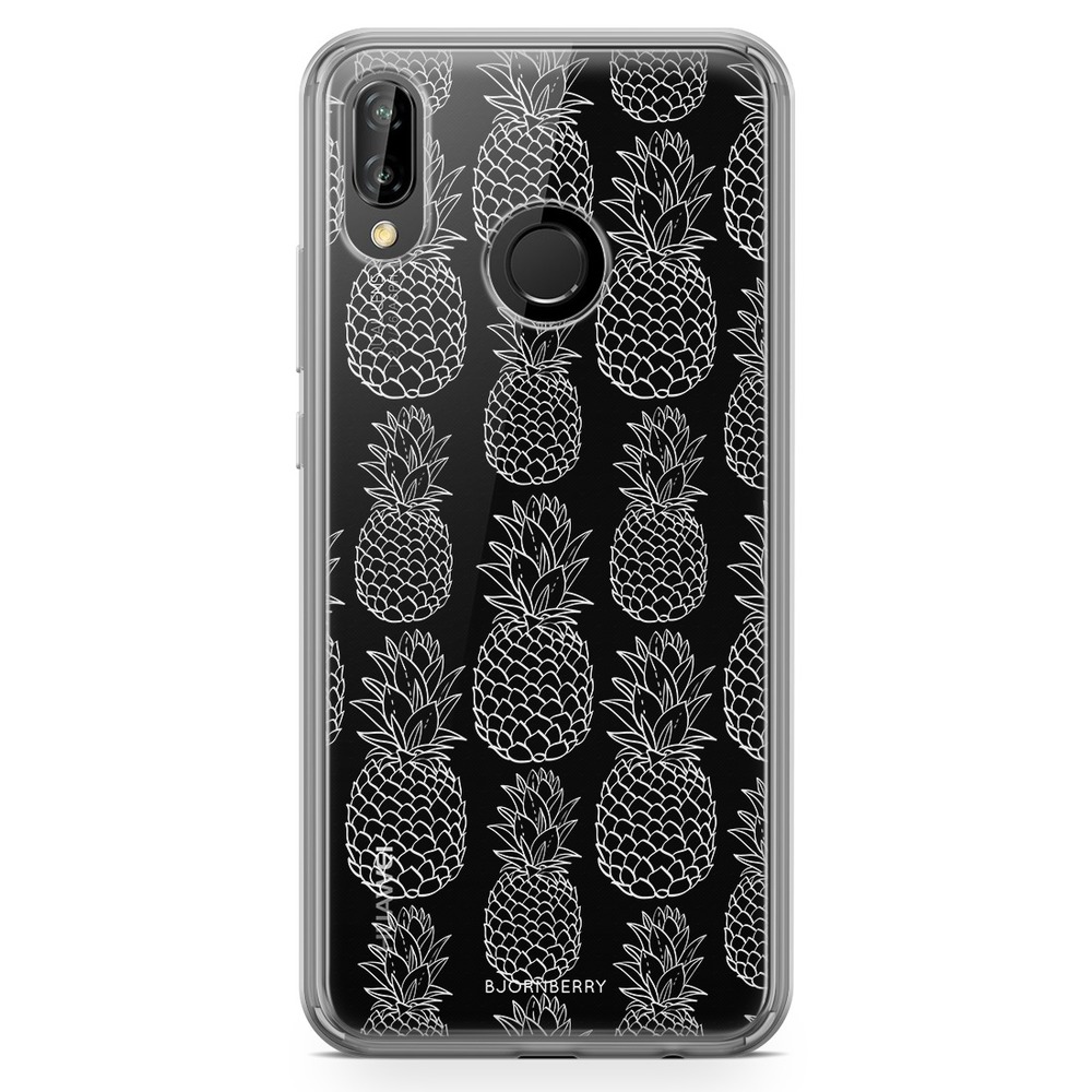 Huawei P20 Lite Fashion Skal - Vit Ananas