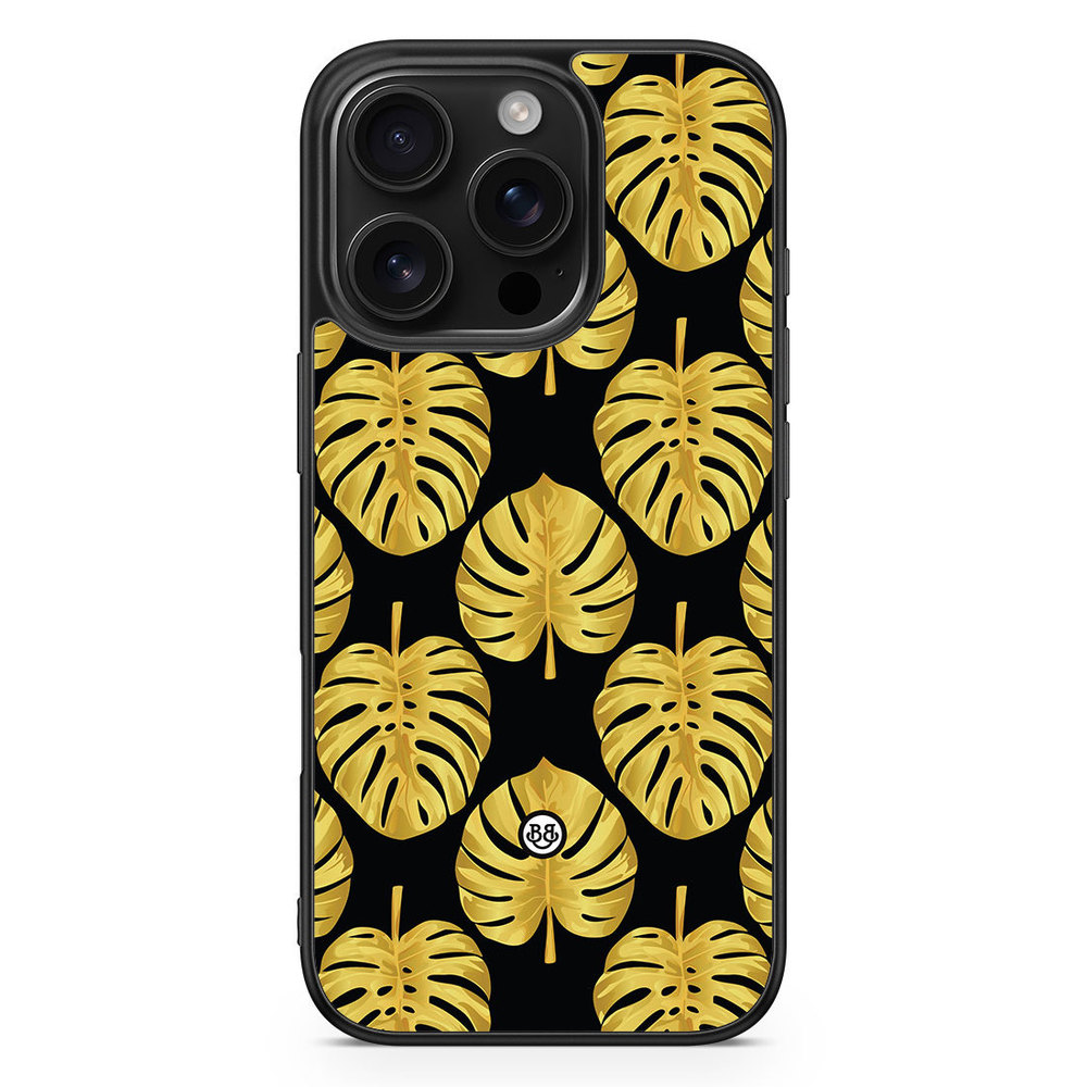 iPhone 16 Pro Case - Gold Monstera