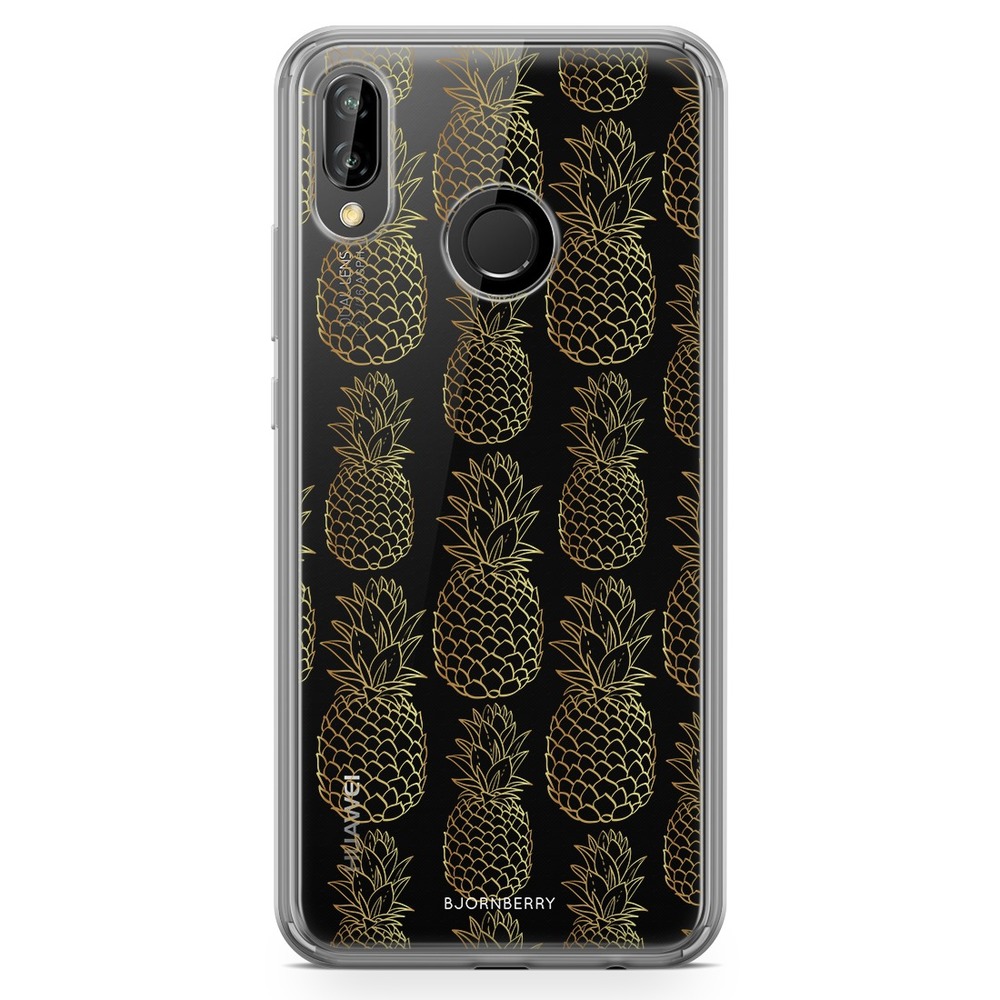 Huawei P20 Lite Fashion Skal - Guldiga Ananas