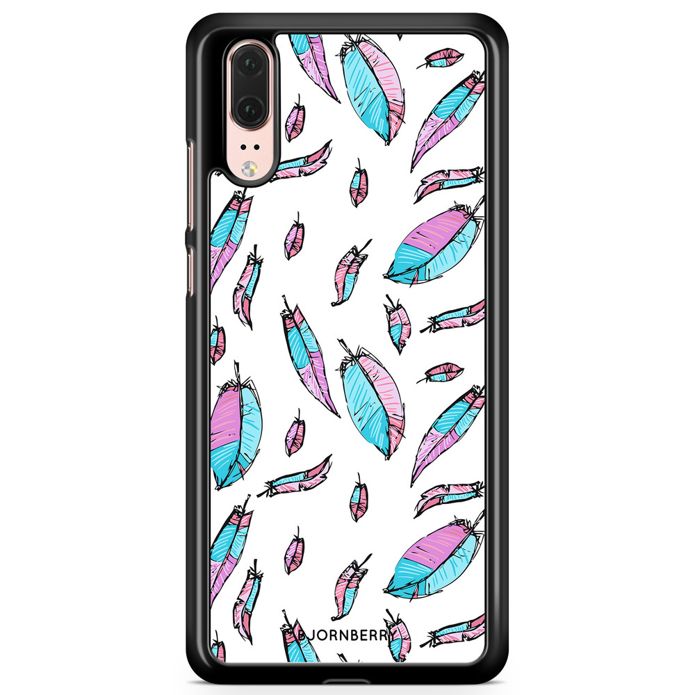 Huawei P20 Case - Pink/Blue Feathers