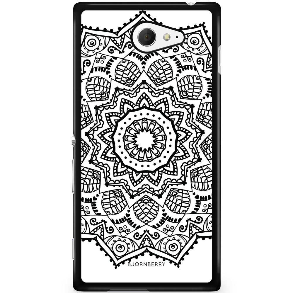 Sony Xperia M2 Aqua Case - Black Mandala