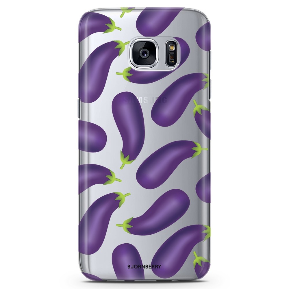 Samsung Galaxy S7 Edge TPU Case - Eggplant Pattern