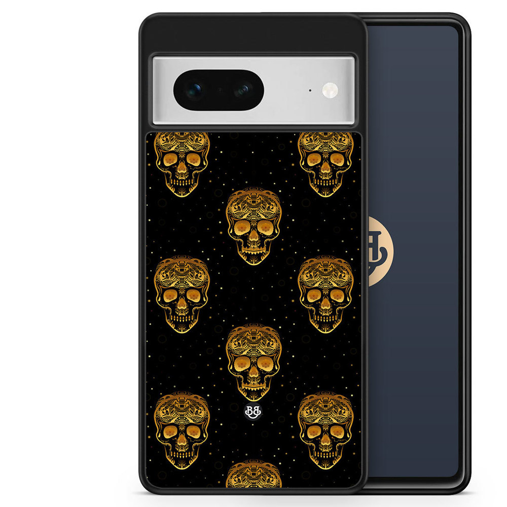 Google Pixel 7 Case - Gold Skulls