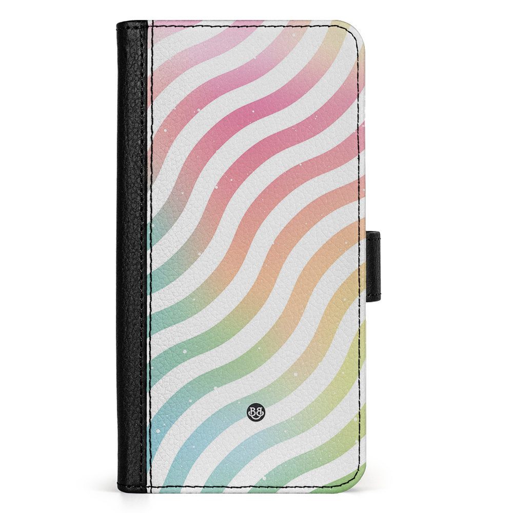 Samsung Galaxy A14 4G/5G Wallet Case - Wavy Rainbow