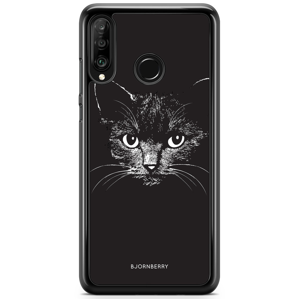 Huawei P30 Lite Case - Black/White Cat