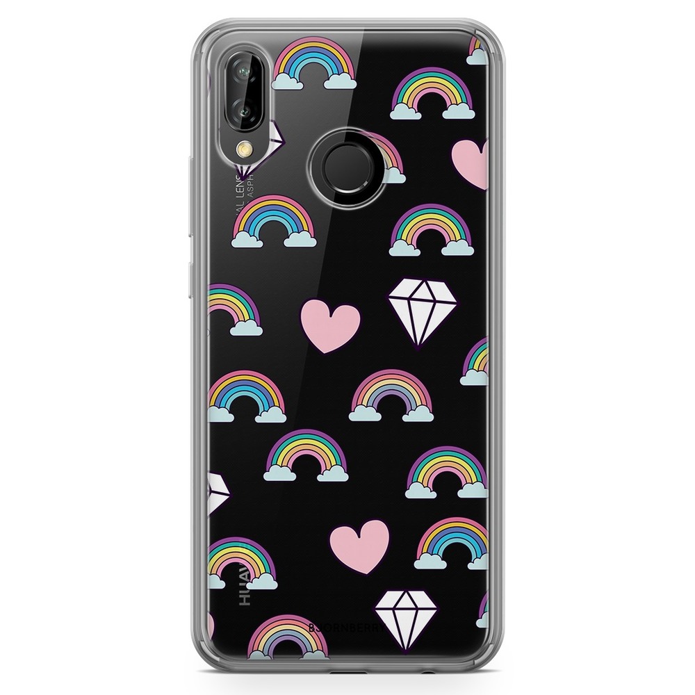 Huawei P20 Lite Fashion Case - Rainbows & Diamonds
