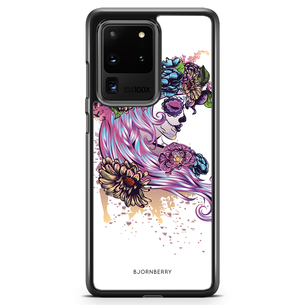 Samsung Galaxy S20 Ultra Case - Skull Girl Flowers