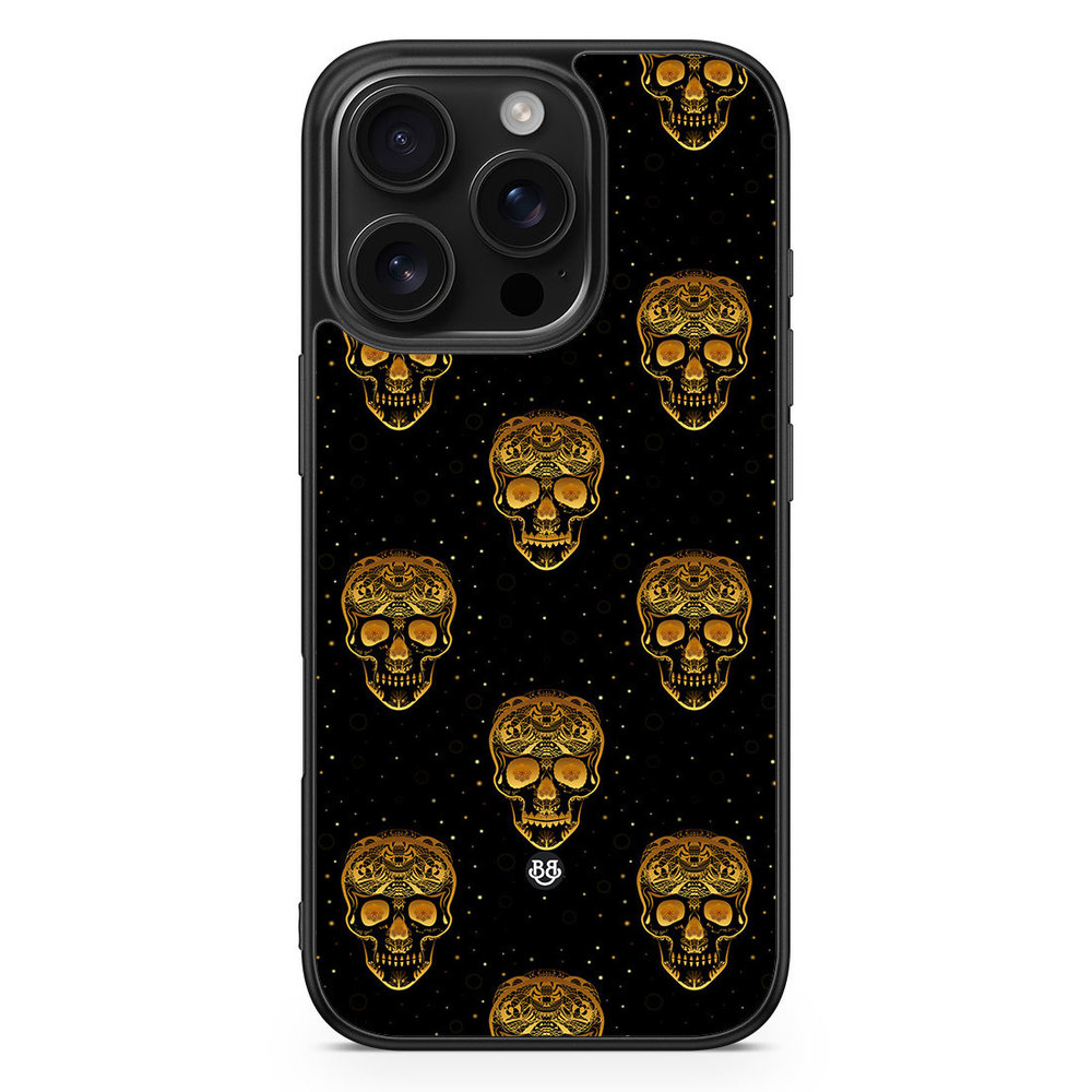 iPhone 16 Pro Case - Gold Skulls