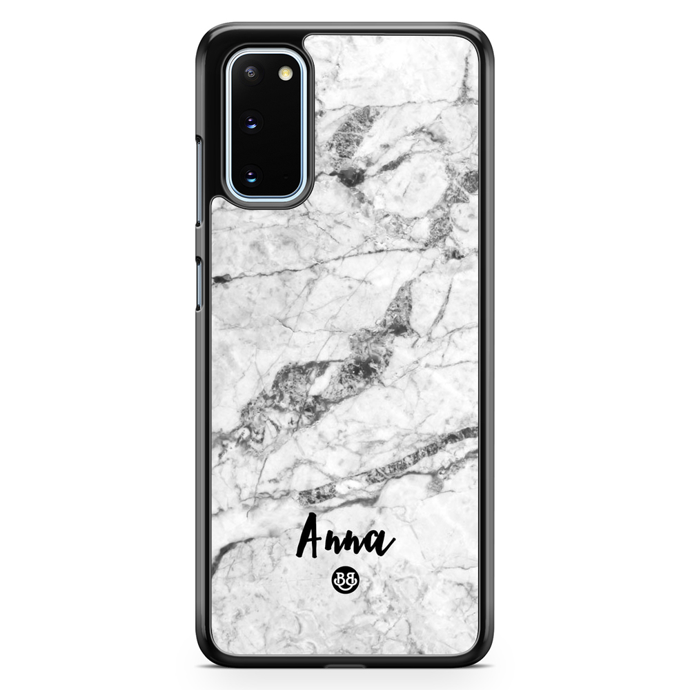 Samsung Galaxy S20 Custom Case - White Marble Name