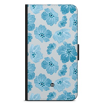 Sony Xperia XZ1 Compact Wallet Case - WILD BLOOM - Blue Petals