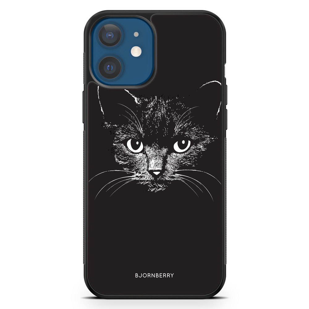 iPhone 12 Mini Skal - Svart/Vit Katt | Mobilskal & Mobilfodral BJORNBERRY