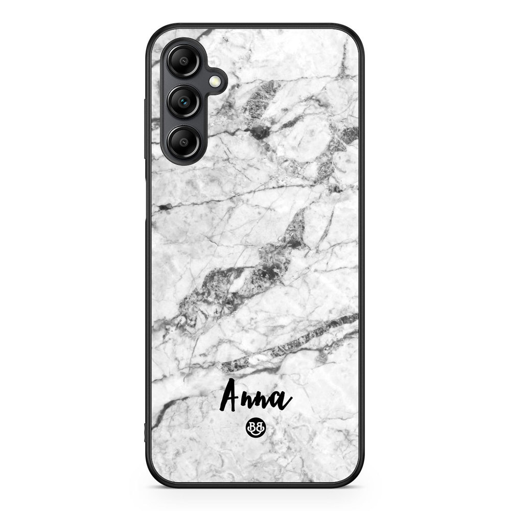 Samsung Galaxy A14 4G/5G Custom Skal - White Marble Name