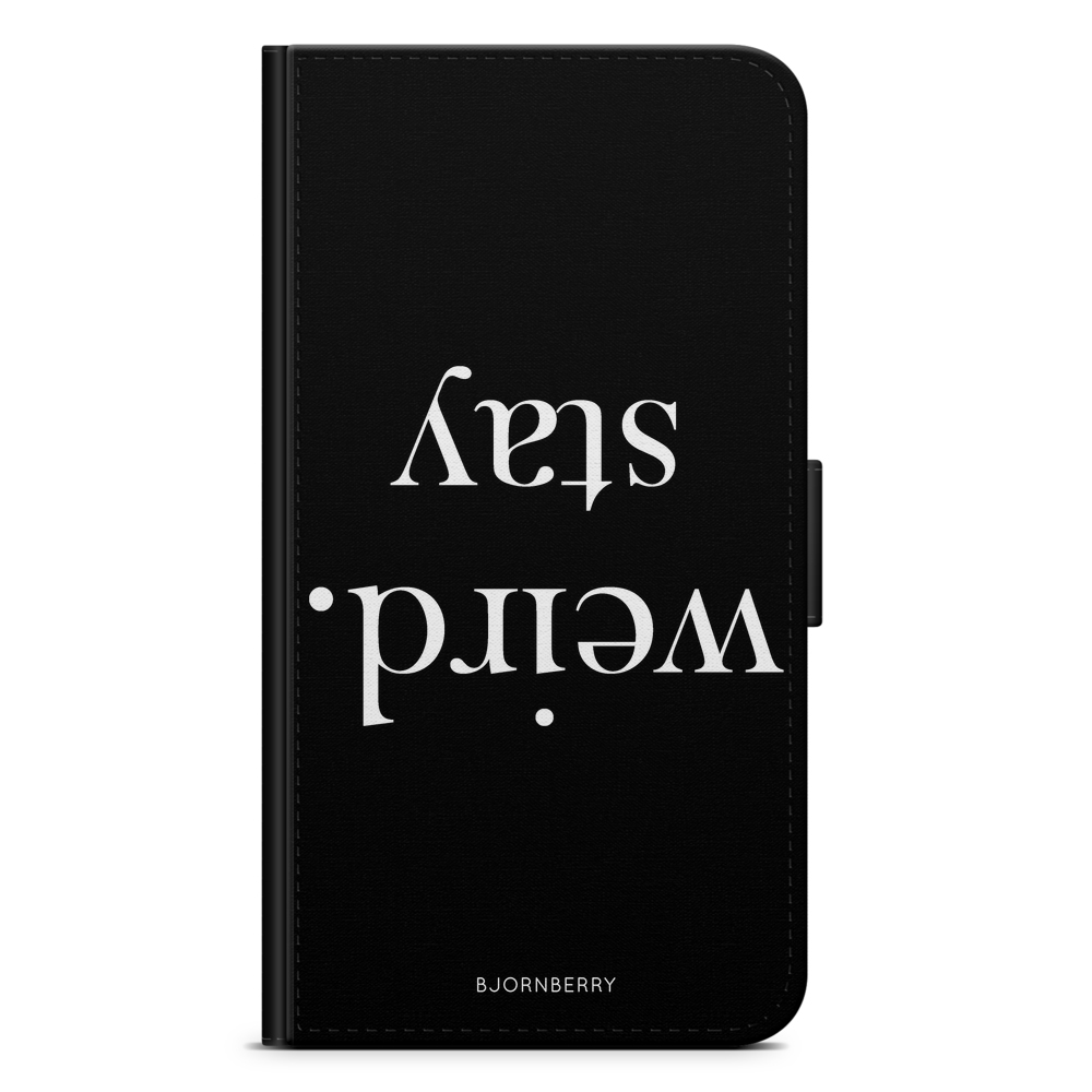 Huawei P20 Wallet Case - STAY WEIRD White