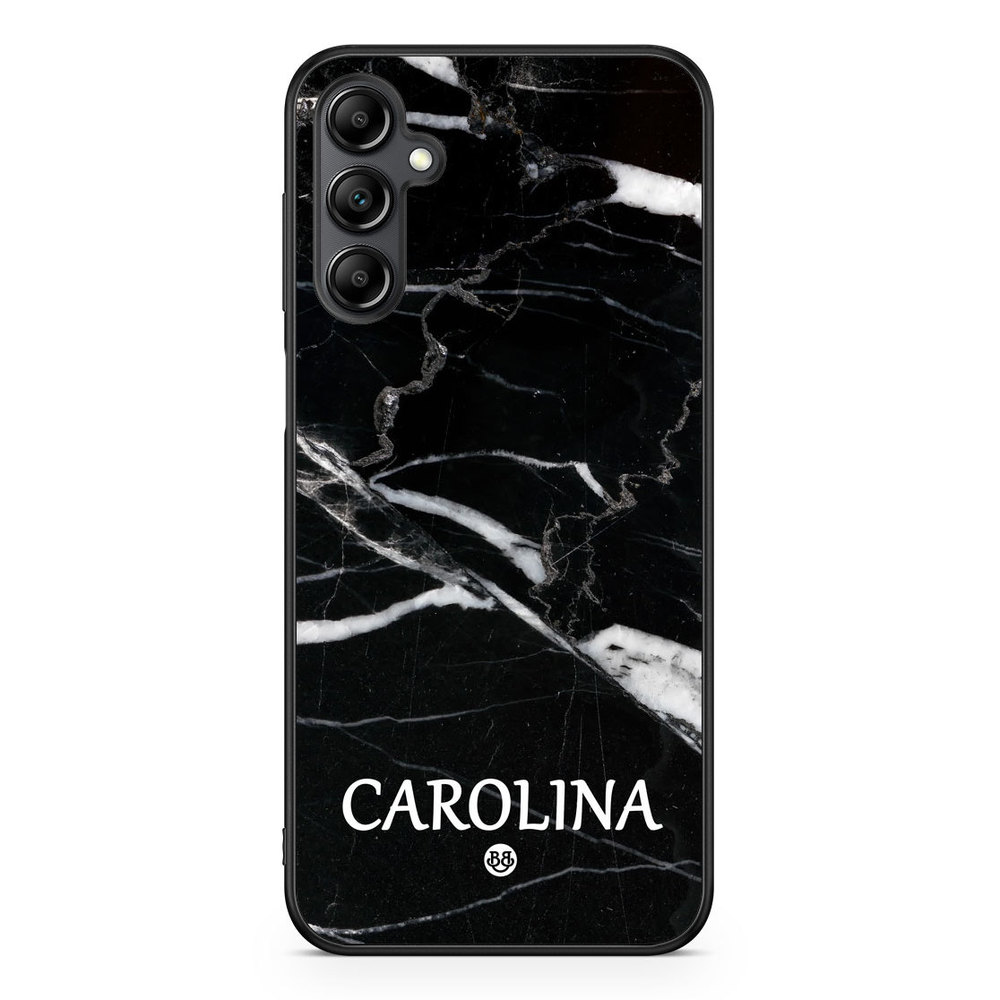 Samsung Galaxy A14 4G/5G Custom Skal - Black Marble Name