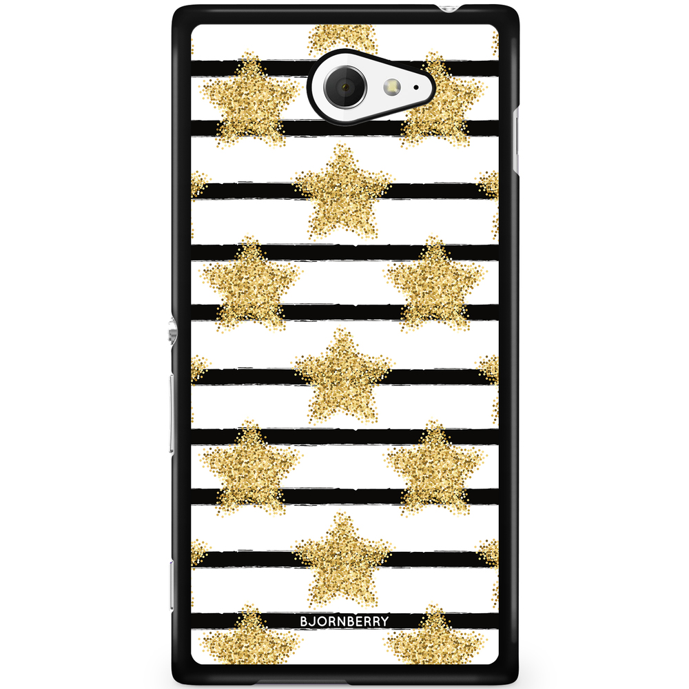 Sony Xperia M2 Aqua Case - Gold Stars