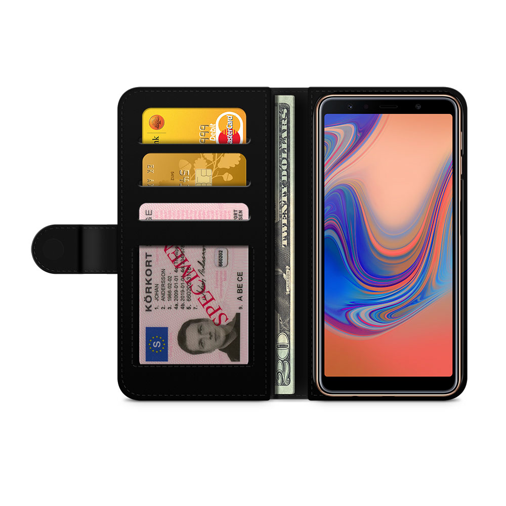 Samsung Galaxy A7 (2018) Plånboksfodral - Blå Katter - 2