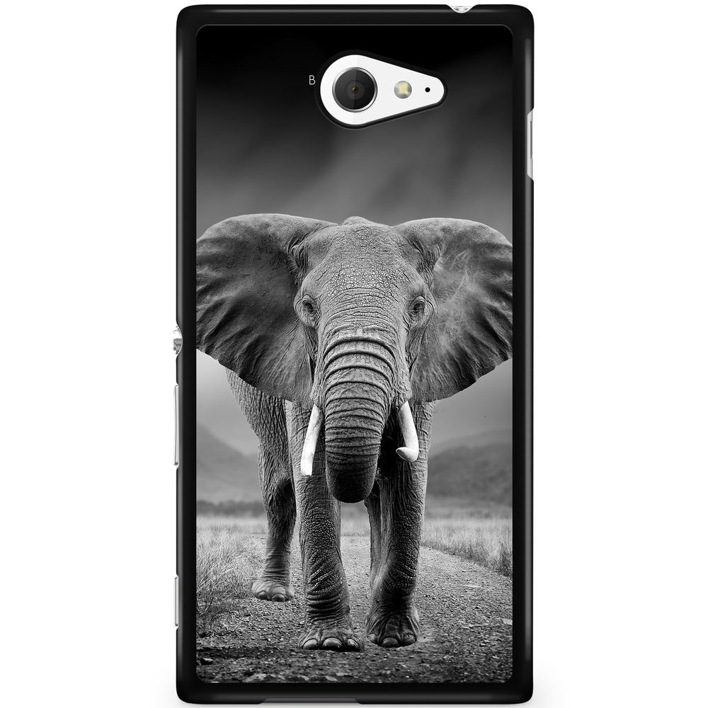 Sony Xperia M2 Aqua Case - Black/White Elephant