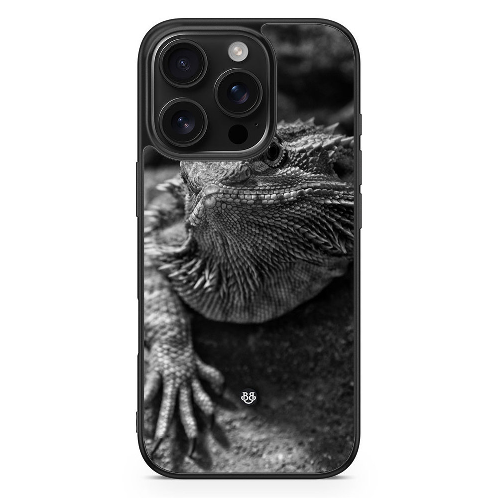 iPhone 16 Pro Case - Black/White Lizard