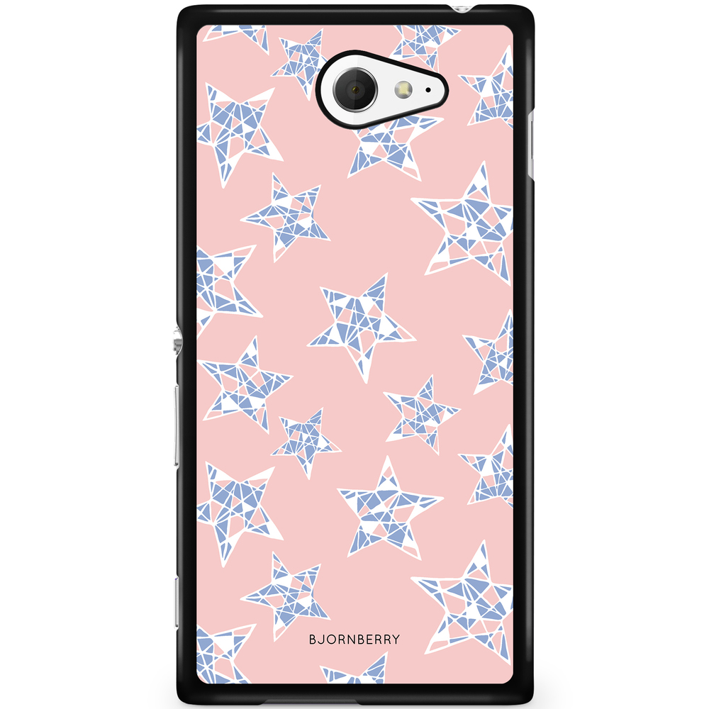 Sony Xperia M2 Aqua Case - Rose Quartz Stars