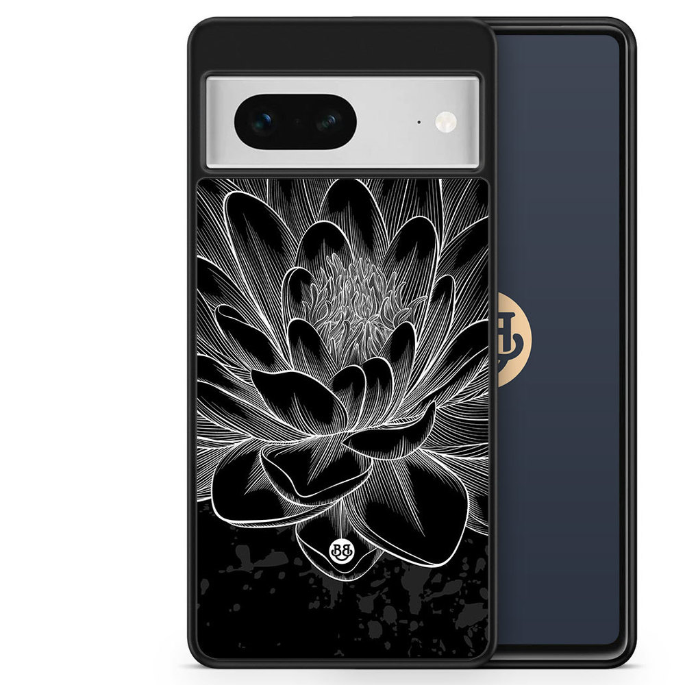 Google Pixel 7 Case - Black/White Lotus