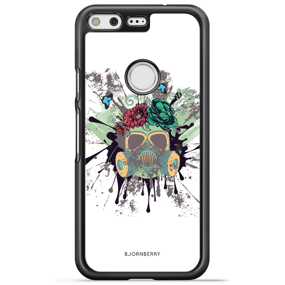Google Pixel Case - Gas Mask Flowers