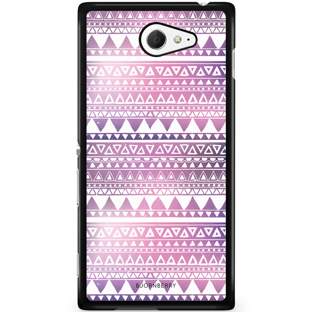 Sony Xperia M2 Aqua Case - Purple Aztec