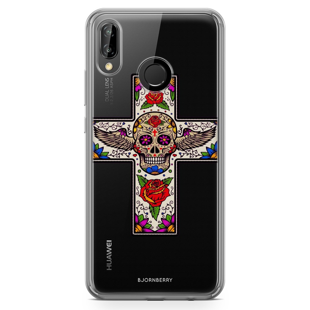 Huawei P20 Lite Fashion Skal - Döskalle Kors