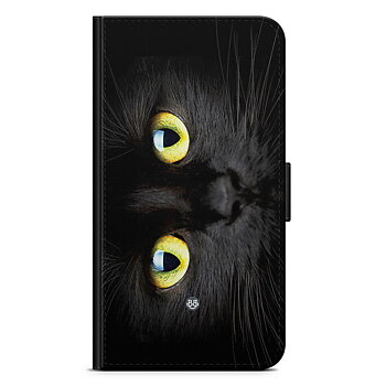 Xiaomi Redmi 10 Wallet Case - Black Cat Close up