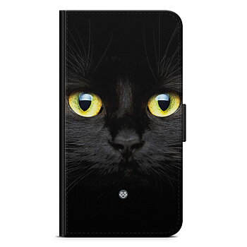 Xiaomi Redmi 10 Wallet Case - Black Cat Closeup