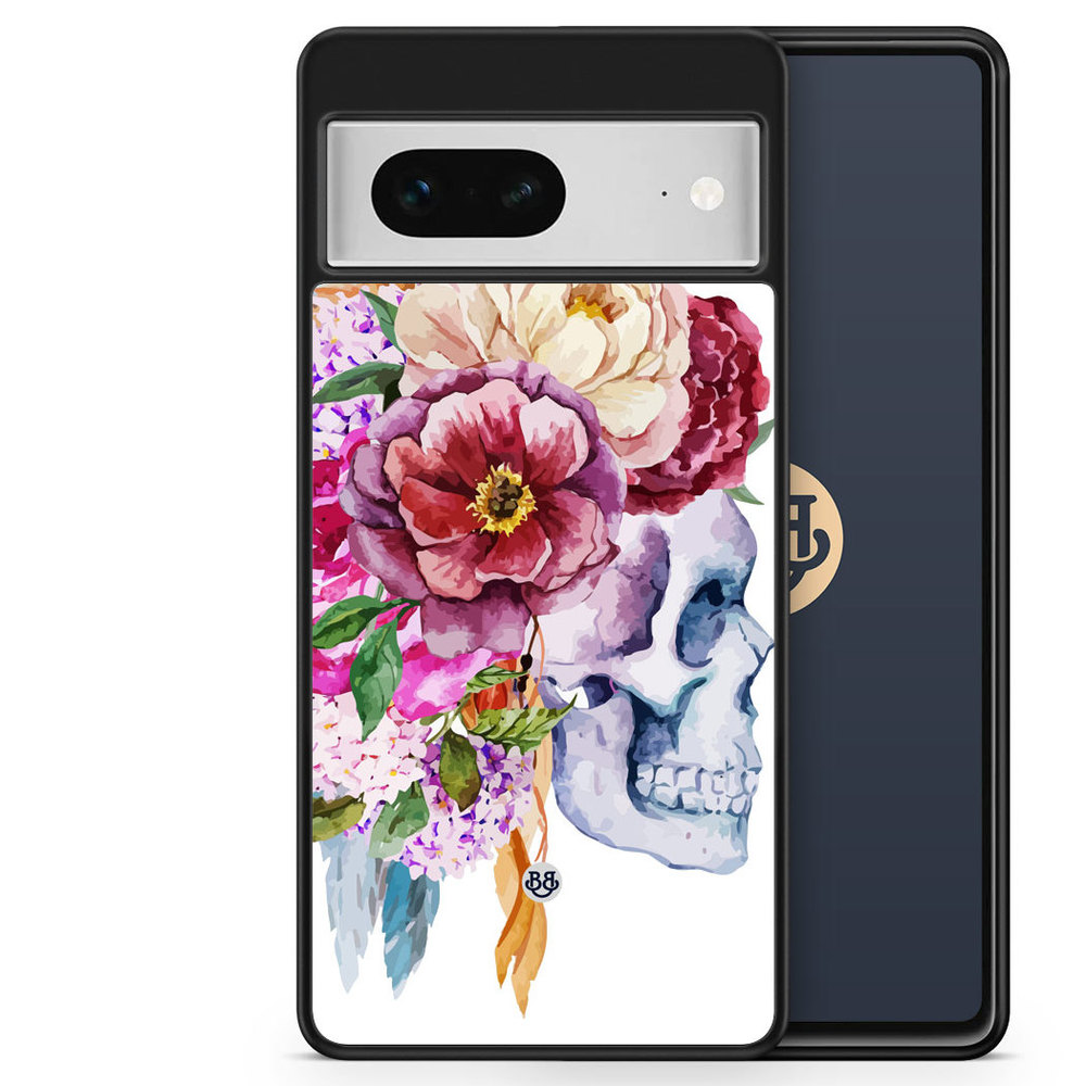 Google Pixel 7 Case - Skull & Flowers